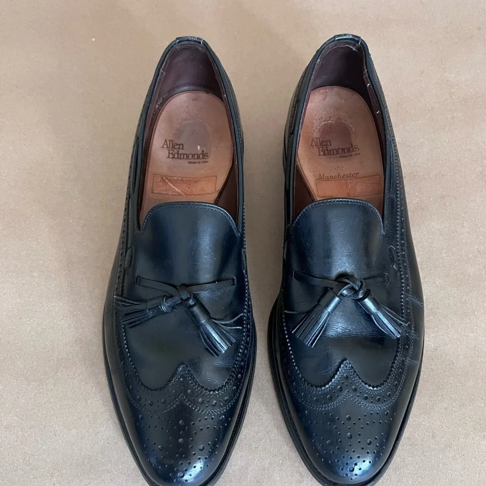 Allen Edmonds Men’s Manchester 8507 Black Tassel Leather Loafers Size 11.5